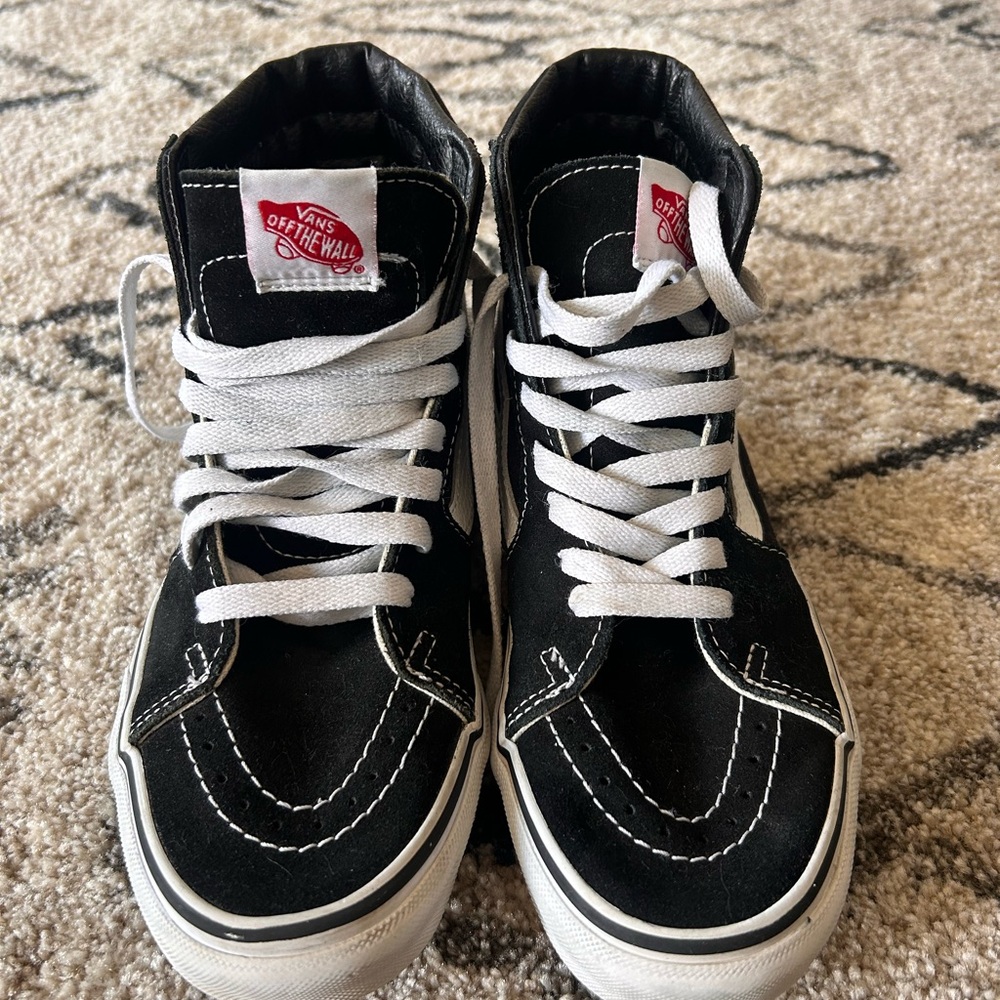 Vans Black and White High-Top Shoes